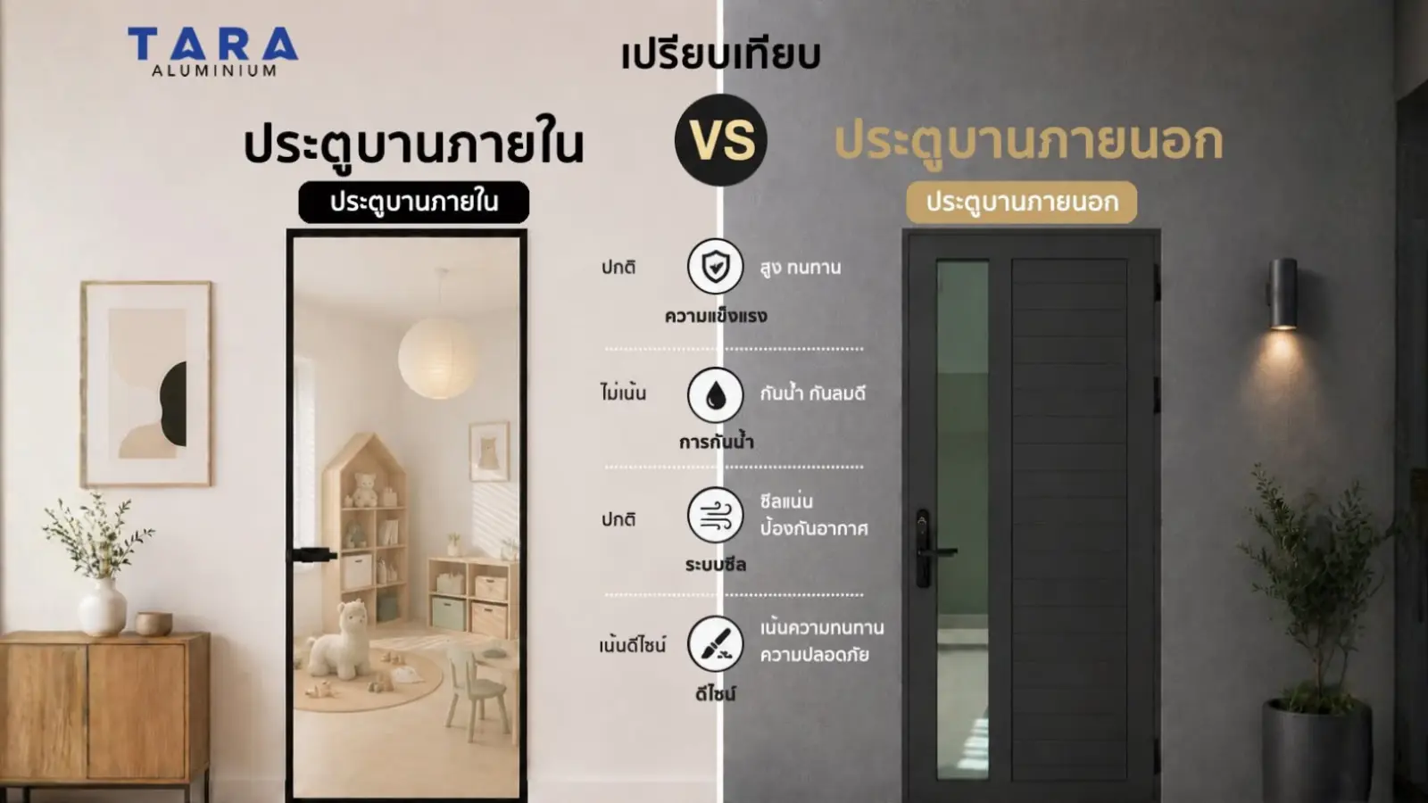 ประตูภายใน VS ประตูภายนอก
